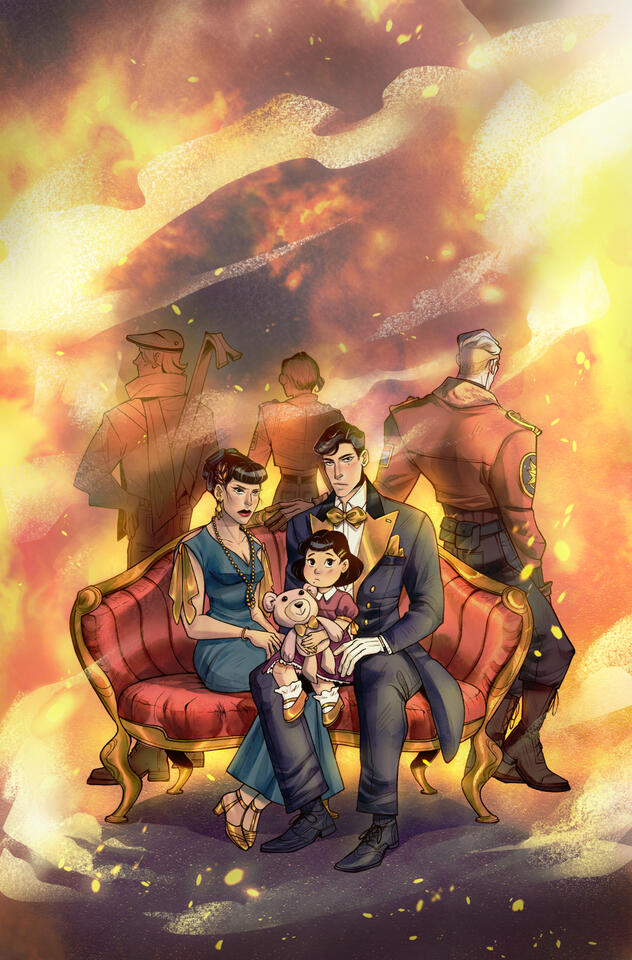 Robust Heat Vol 1 Cover Artwork without the text. Sans Art Deco border is for the standard print edition of the volume.